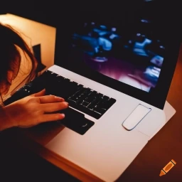 Person typing on keyboard