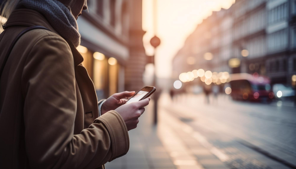 Social Media App Banality image showing person holding phone typing text